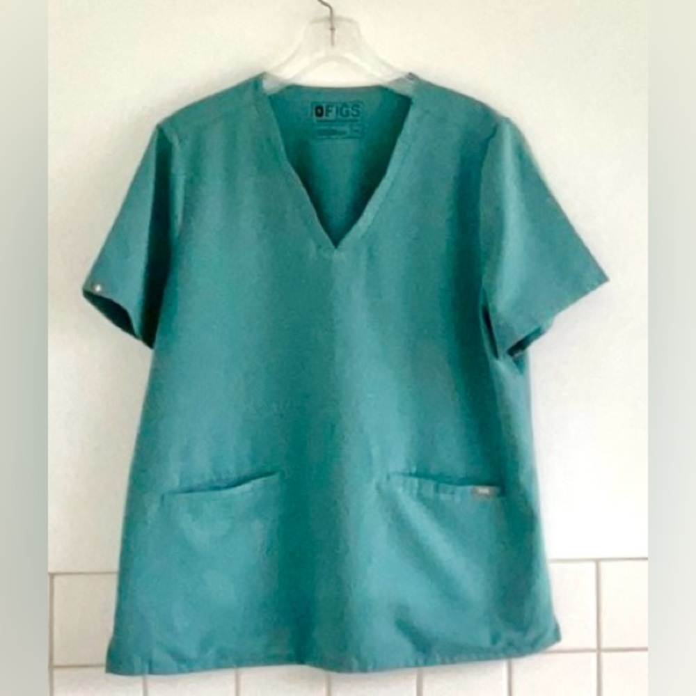 FIGS Women’s Scrub Top Medical Uniform Nurse Dental Sage Green. XL